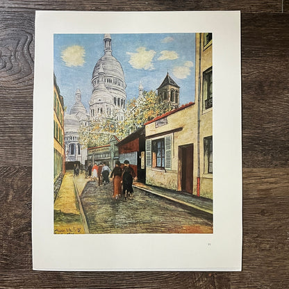 Maurice Utrillo Domes of the Sacré-Coeur tower Montmartre Lithograph 9x12 V10