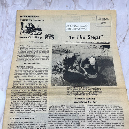 1981 Jan - In the Steps of the Treasure Hunter Newspaper - Grand Island FL M11
