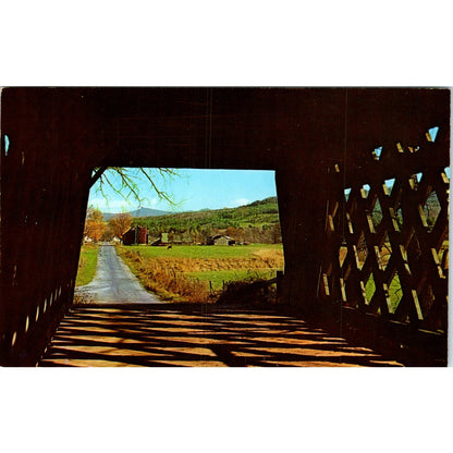Covered Bridge Near Rutland Vermont Vintage Covered Bridge Postcard PD6