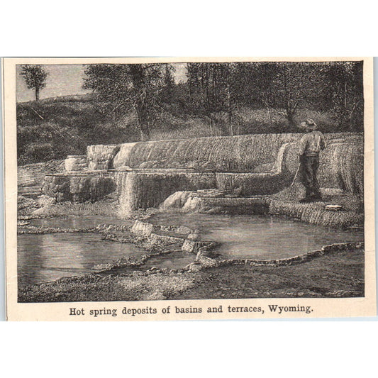 Hot Springs in Wyoming 1901 Engraving AF2-O1