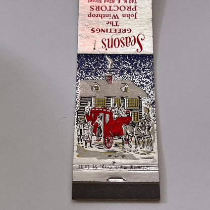 John Winthrop Proctors Miami FL Christmas Vintage Matchbook Cover TB6-MB1-15