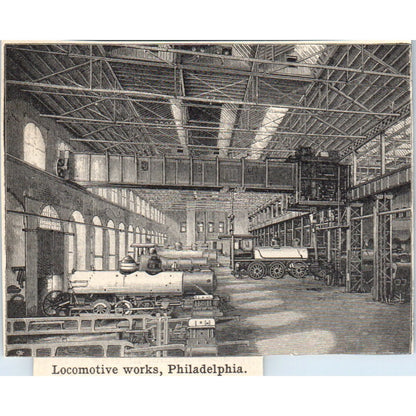 Locomotive Works in Philadelphia PA 1901 Engraving AF2-P1