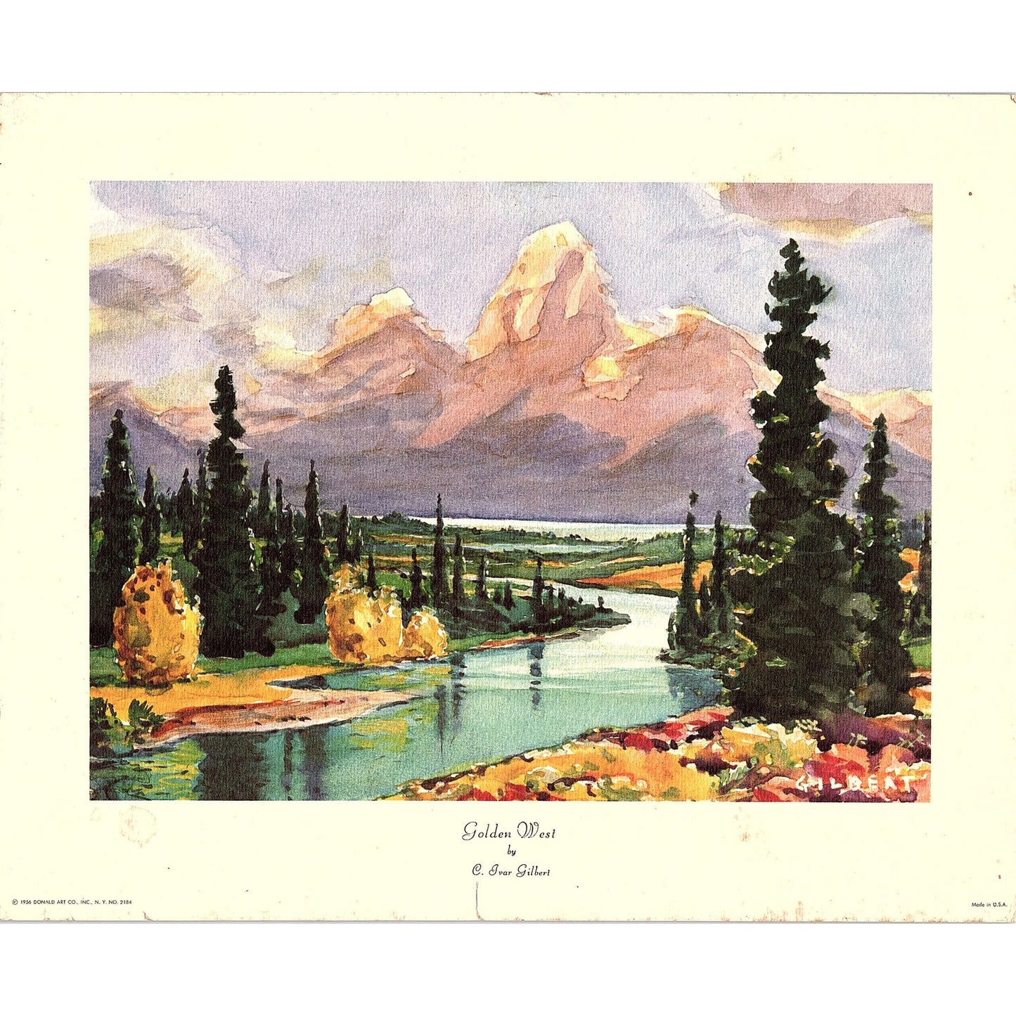 Golden West by C. Ivar Gilbert 1956 Vintage Art Print 8x10 V8