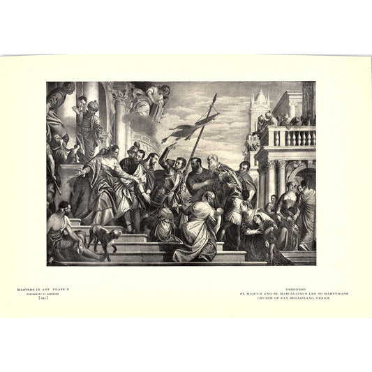 St. Marcus and St Marcellinus Led to Martyrdom - Veronese - 1904 Art Print AF4-7