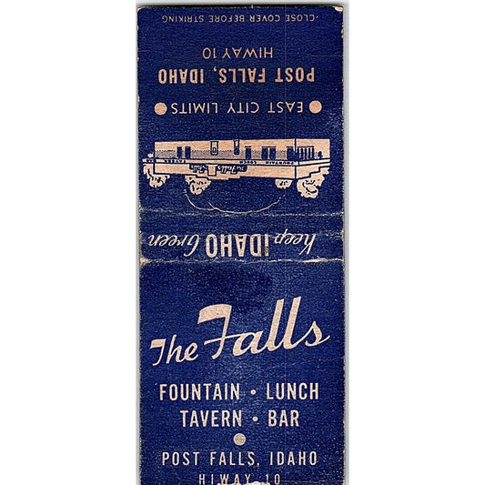 The Falls Restaurant Post Falls Idaho Vintage Matchbook Cover SE5-Y2