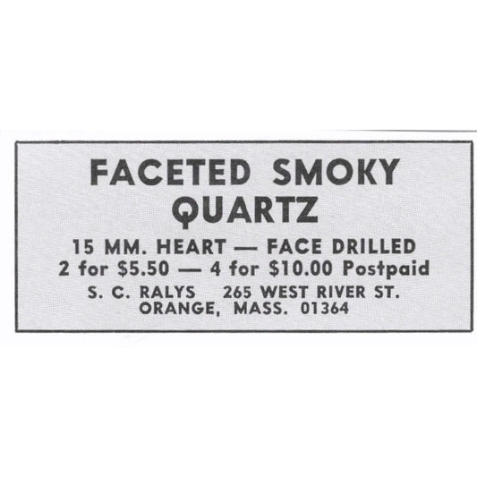 S.C. Ralys Faceted Smoky Quartz Orange MA 1972 Ad AF8-S5
