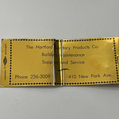 The Hartford Sanitary Products Co New Park Ave Vintage Matchbook Cover TB8-MB-8