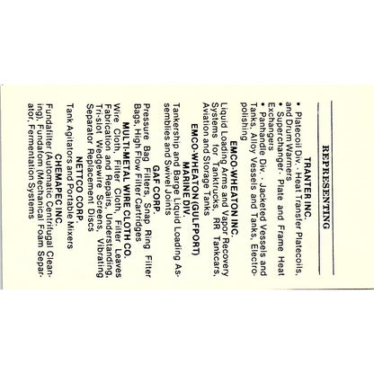 The Watts Company  Peter  J Farrow Houston Texas Vintage Business Card SB4-B9