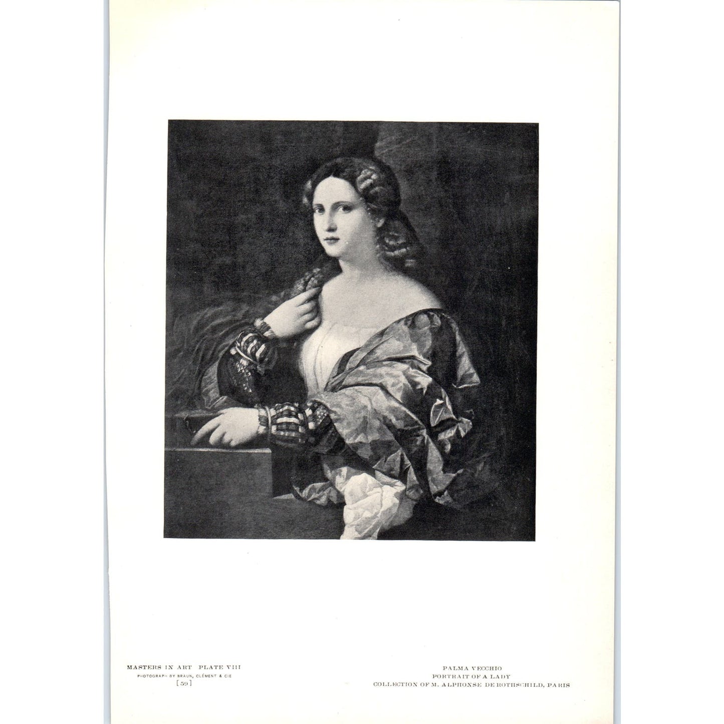 Portrait of a Lady - Palma Vecchio c1905 Art Print D14