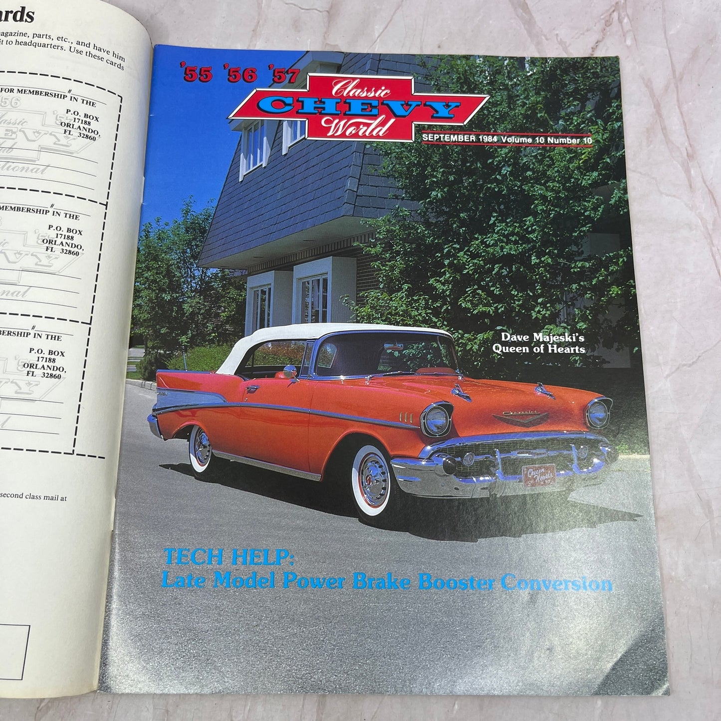 Power Brake Booster - '55, '56, '57 Classic Chevy World Magazine - Sep 1984 M31