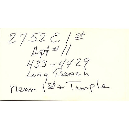 Lance Loud Western Institute of Human Resources Long Beach Business Card SD9-B11