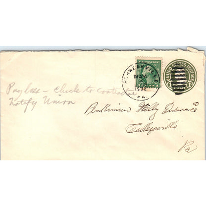 1932 Schwenksville to Collegeville PA Postal Cover Envelope TG7-PC1