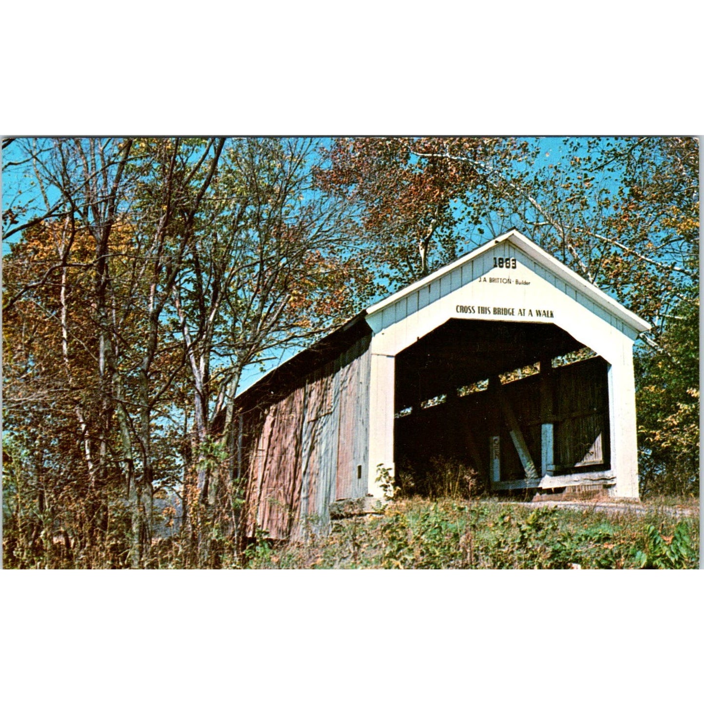 Parke County Bridge 23 Sim Smith Indiana Vintage Covered Bridge Postcard PD3