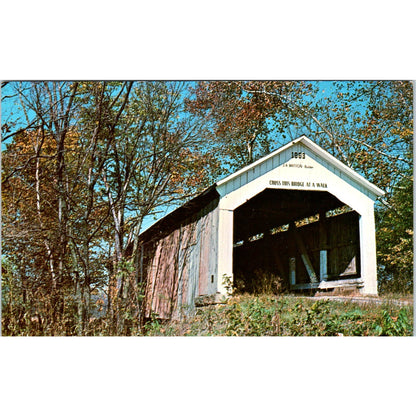 Parke County Bridge 23 Sim Smith Indiana Vintage Covered Bridge Postcard PD3
