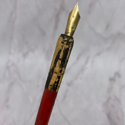 Red Wooden Eagle Pencil Co NY Vintage Fountain Dip Pen w/ Nib TC5-DP-1