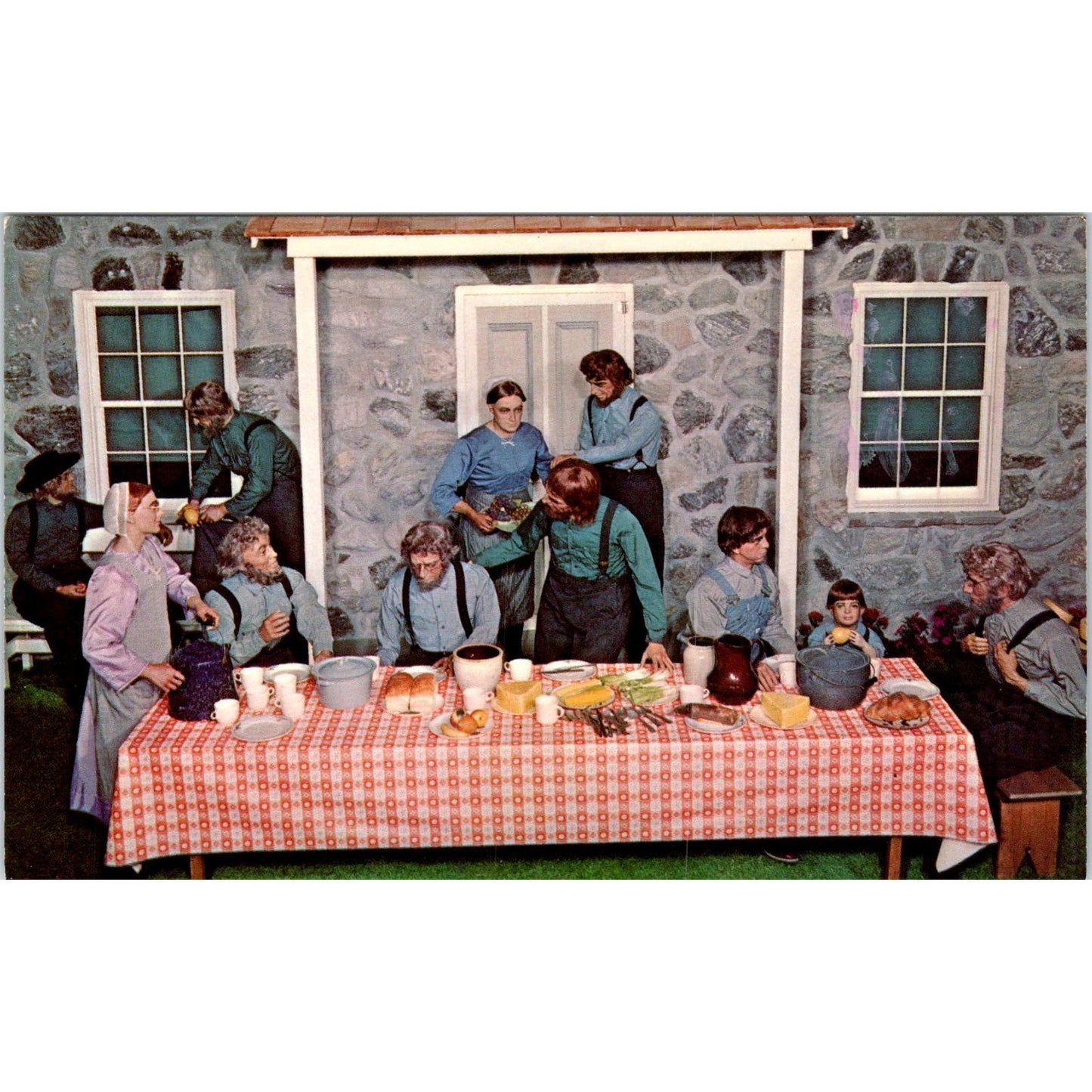 Amish Meal National Wax Museum Lancaster PA Vintage Postcard PD5