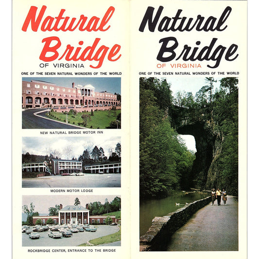 Natural Bridge of Virginia One of Seven Wonders of World 1960s Brochure TH2-TB3