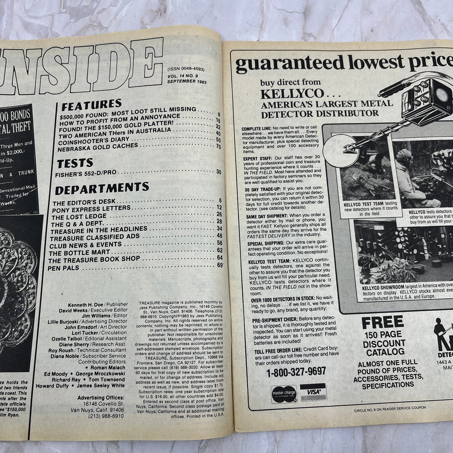 1983 Sept - Treasure Magazine - Treasure Hunting Metal Detecting Gold Coins M10