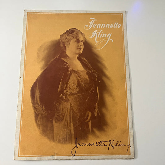 Jeanette Kling Recitals of Famous Plays Antique Program Brochure K23