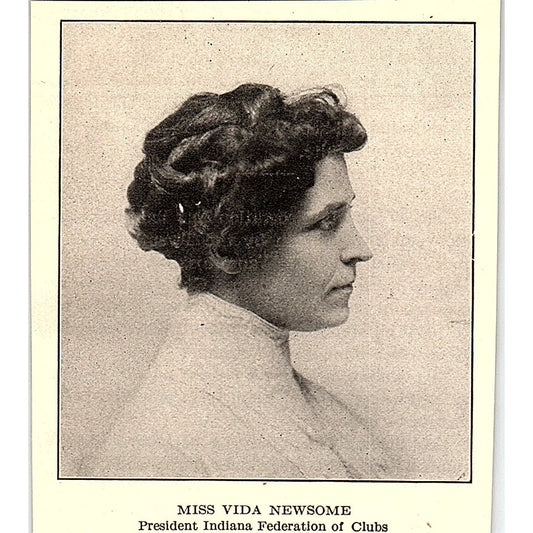 Miss Vida Newsome President Indiana Federation of Clubs Photo 1916 Ad AF6-15