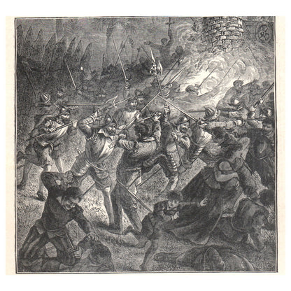 Massacre of the Huguenots by Melendez 1911 Engraving Print AF5-8