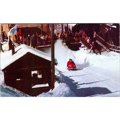 Finish Line Mt. Van Hoevenberg Lake Placid Vintage Postcard PD1