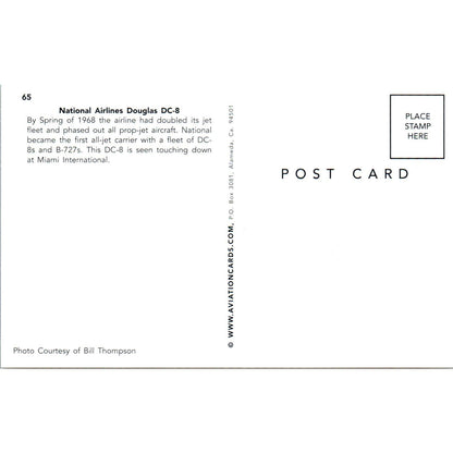 National Airlines Douglas DC-8 Vintage Postcard TG8-PC