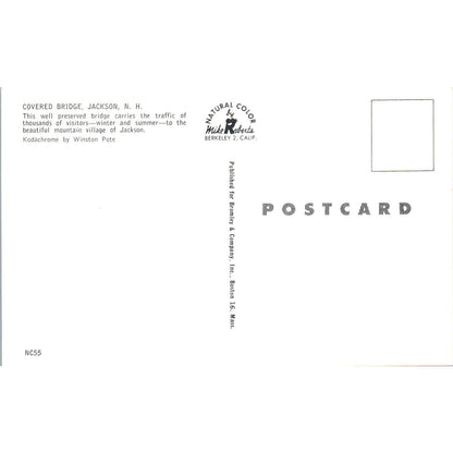 Covered Bridge at Jackson NH Covered Bridge Postcard PC4