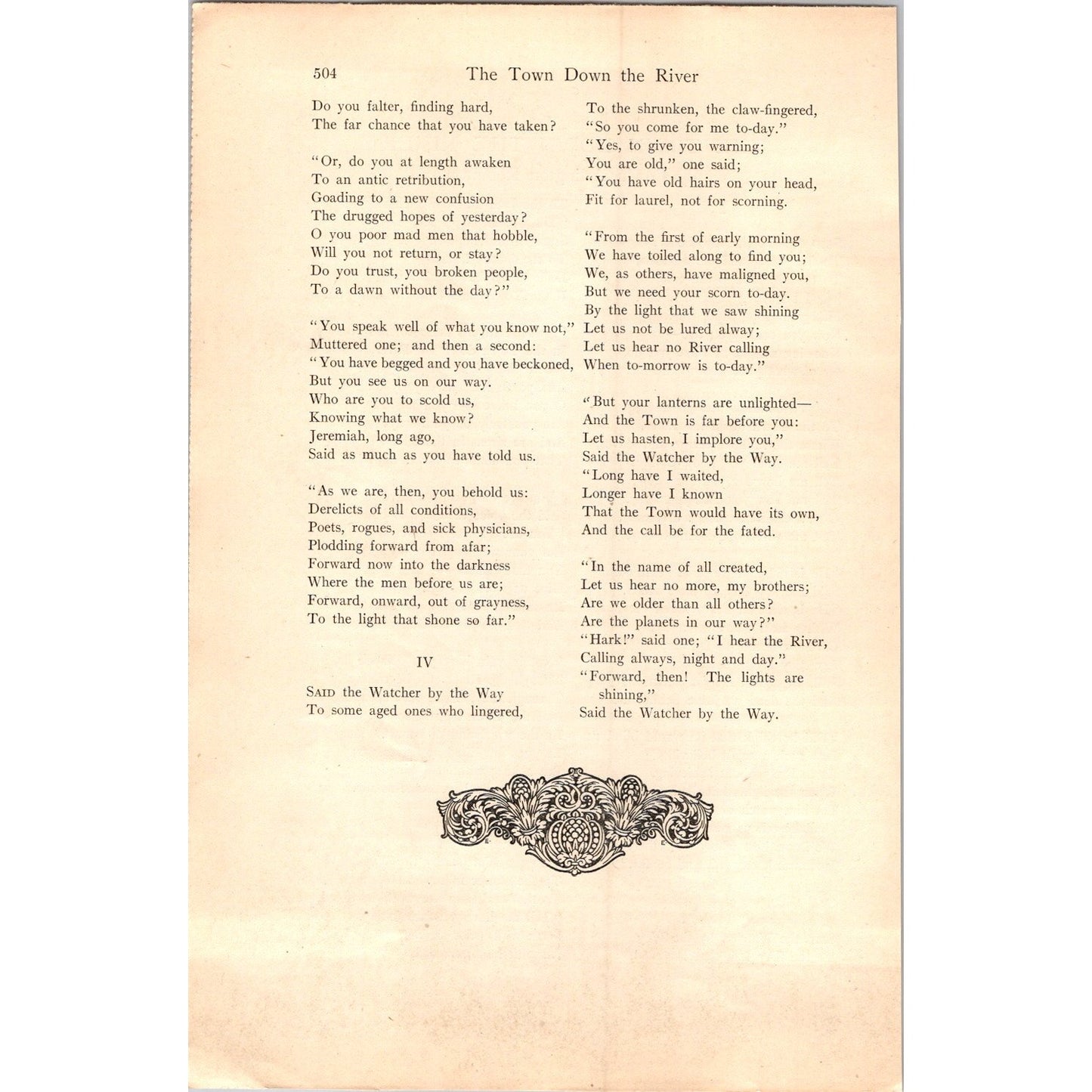 The Town Down The River Poem by Edwin Arlington Robinson 1908 Clipping J14