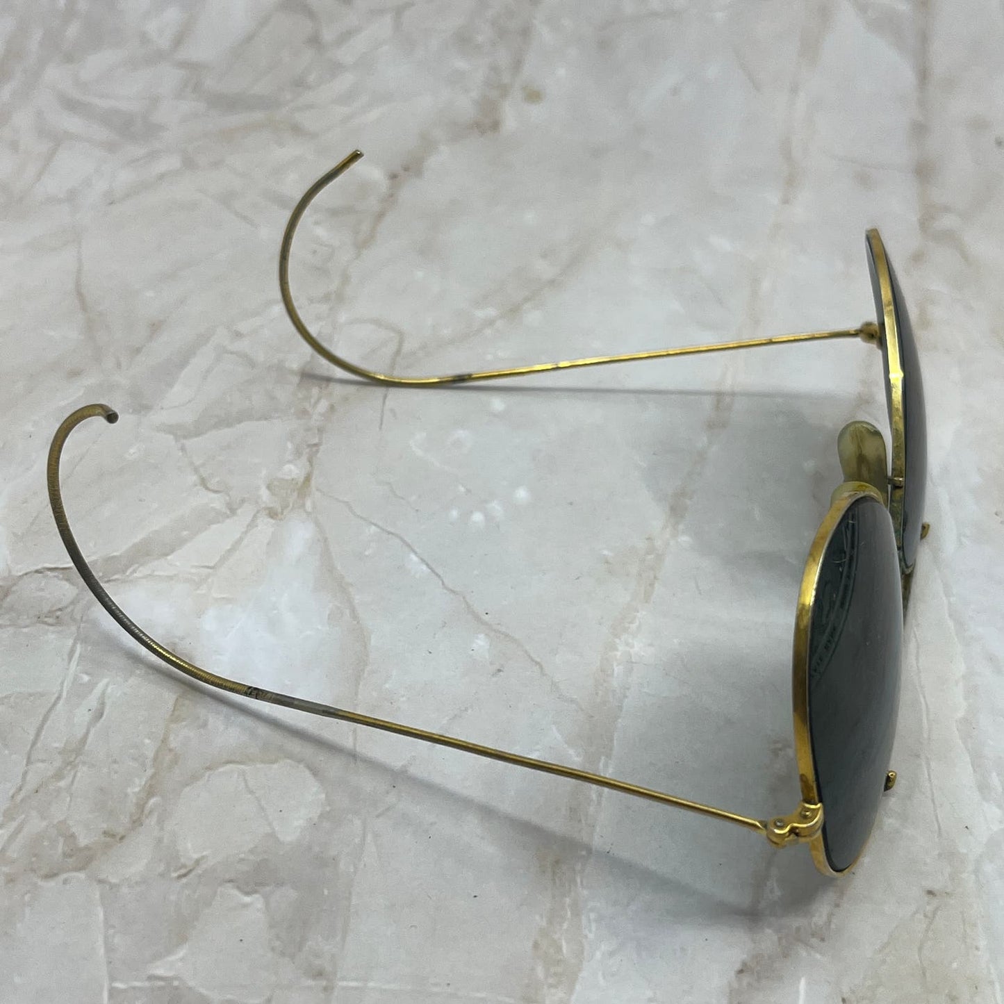 Retro Men’s Cable Arm Gold Tone Aviator Sunglasses Eyeglasses Frames TD7-G4-1