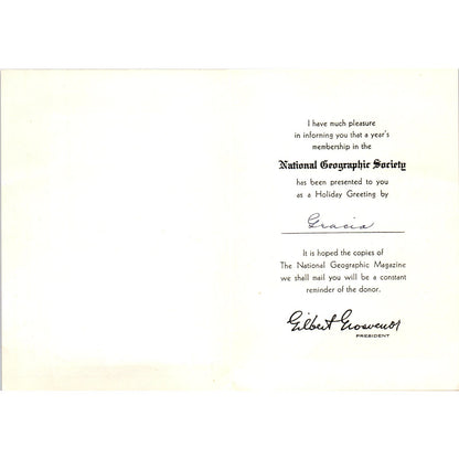 Vintage National Geographic Christmas Subscription Gift Announcement AE9-X1