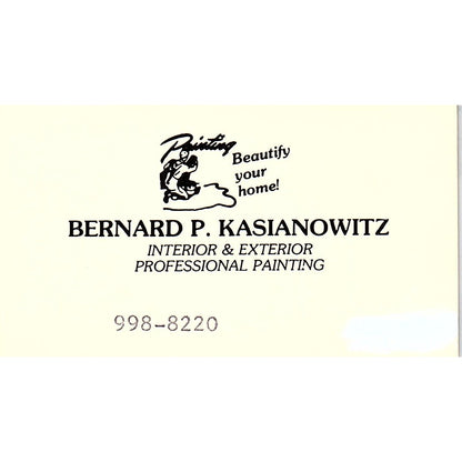 Bernard P Kasianowitz Professional Painting Vintage Business Card SC9-B6