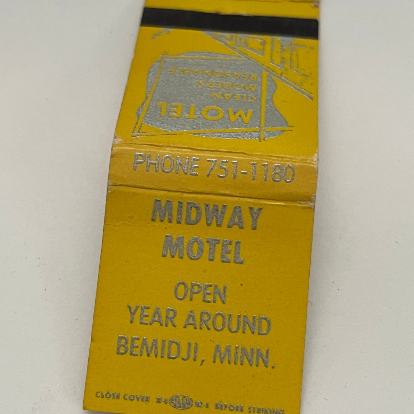 Midway Motel Bemidji Minnesota Vintage Matchbook MB59-1