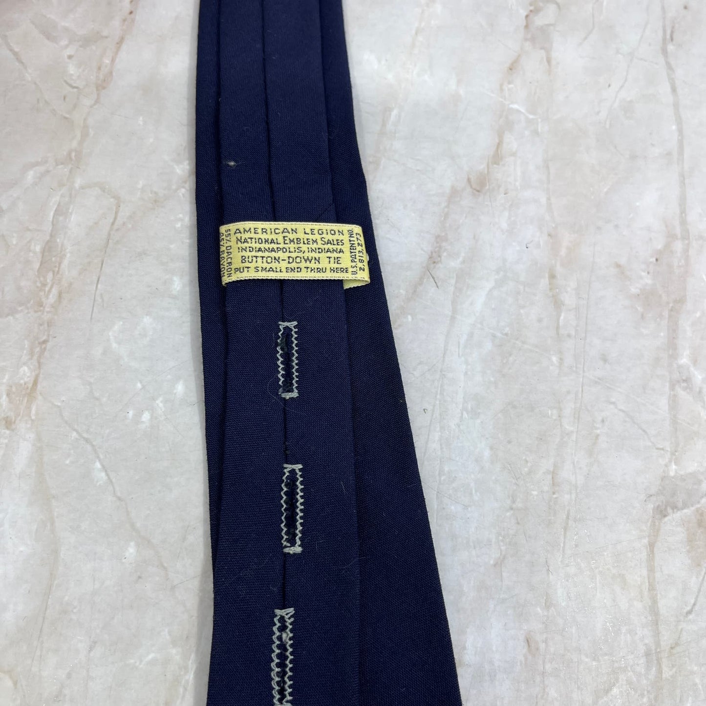 Retro Men's American Legion Dacron Rayon Clip-On Button Down Necktie Tie TG9-T2