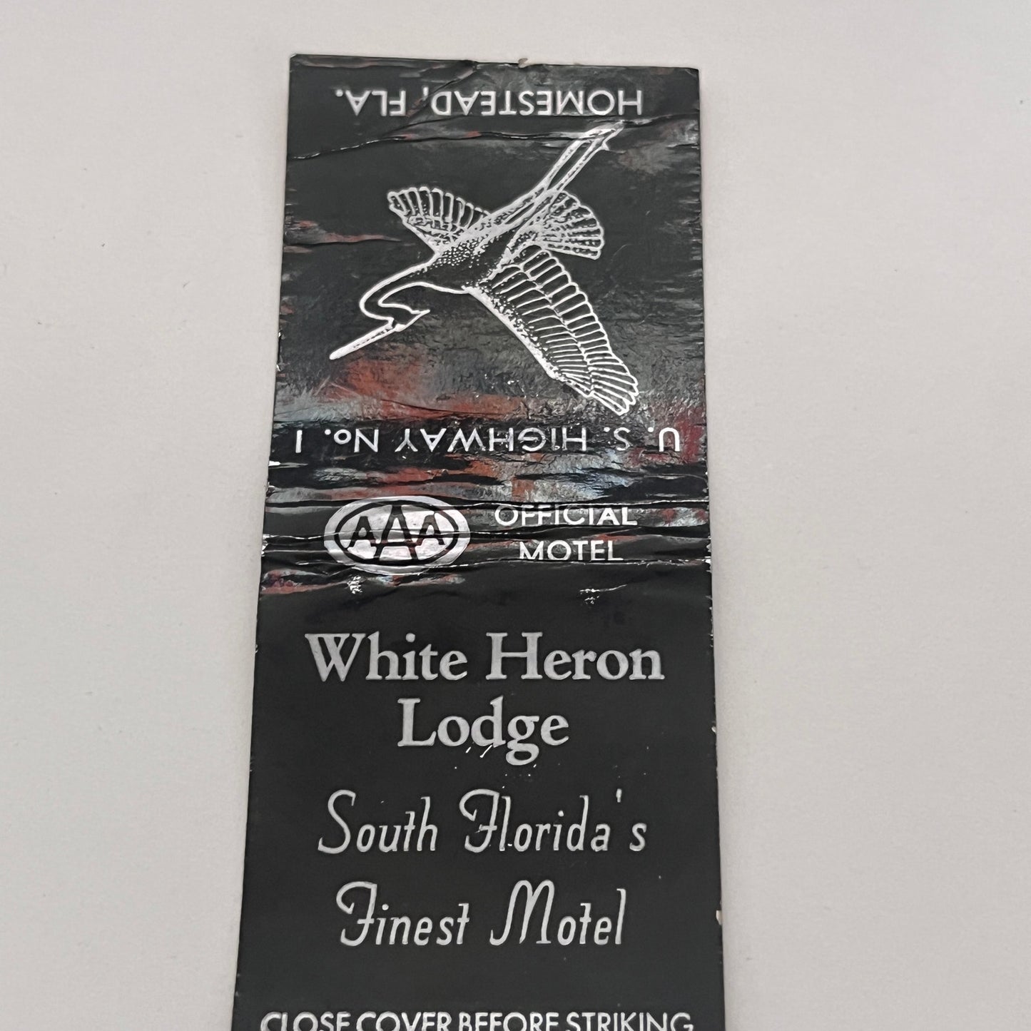 White Heron Lodge Homestead Florida Vintage Matchbook Cover TB8-MB2-2