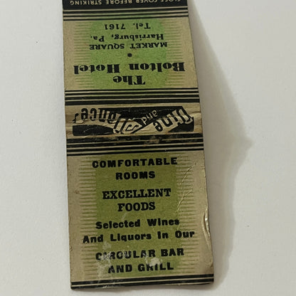 The Bolton Hotel Market Square Harrisburg PA Vintage Matchbook TB6-MB2-11