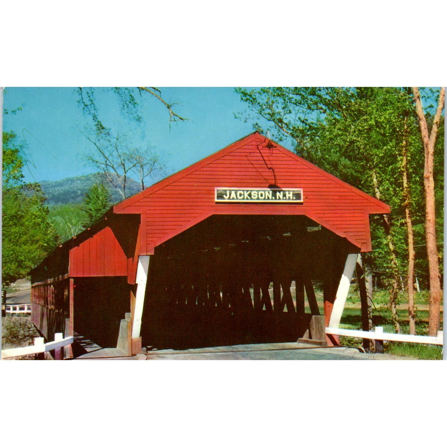 Covered Bridge White Mountains NH Vintage Covered Bridge Postcard PD1