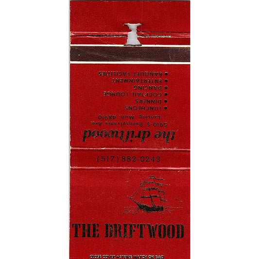 The Driftwood Restaurant Lansing MI Vintage Matchbook TB6-MB2-12