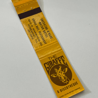 The Giraffe Discotheque Sheraton-O'Hare Rosemont IL Matchbook Cover TB6-MB1-14