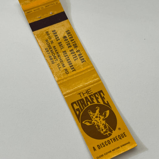 The Giraffe Discotheque Sheraton-O'Hare Rosemont IL Matchbook Cover TB6-MB1-14