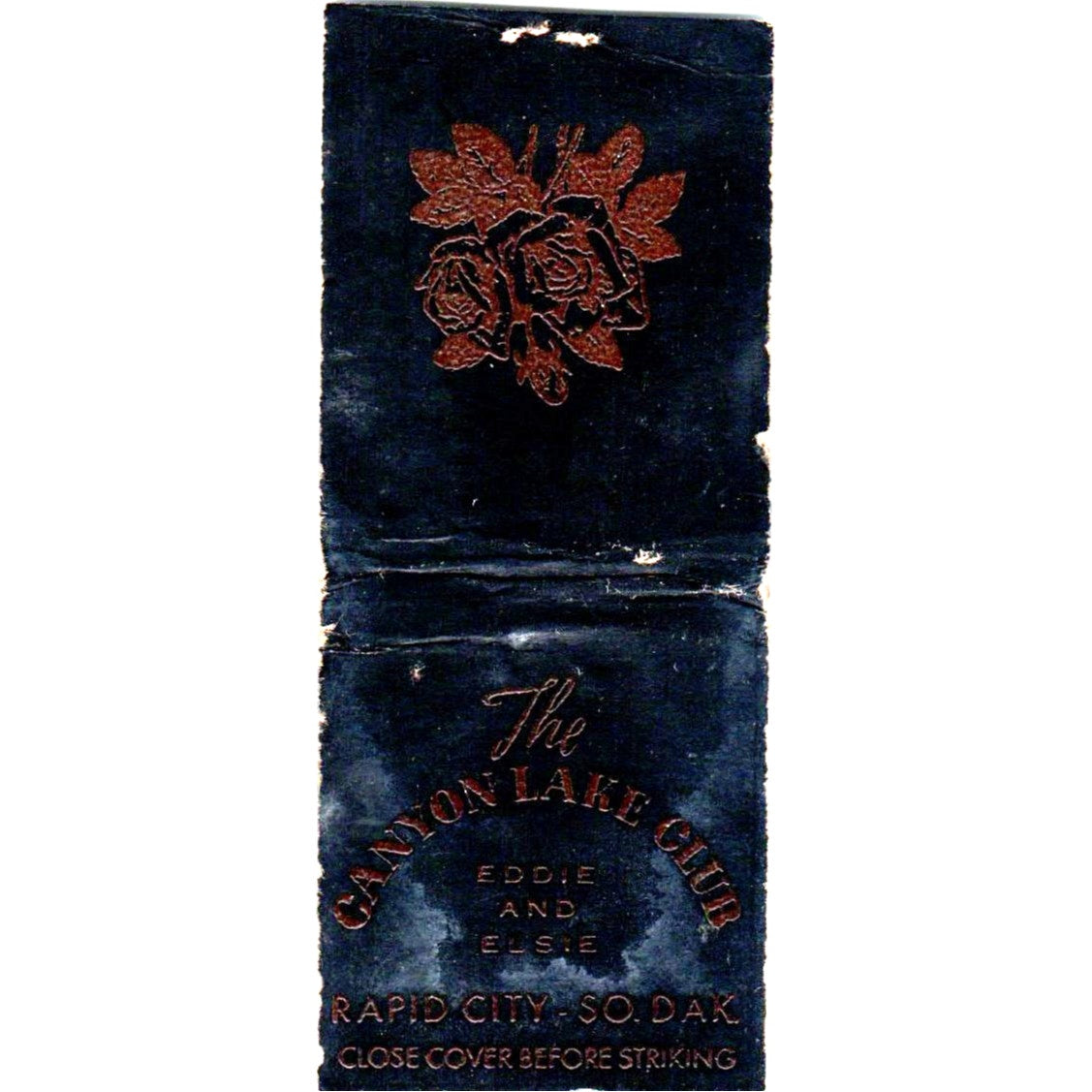 The Canyon Lake Club Eddie & Elsie Rapid City SD Vintage Matchbook Cover SD4-Y9
