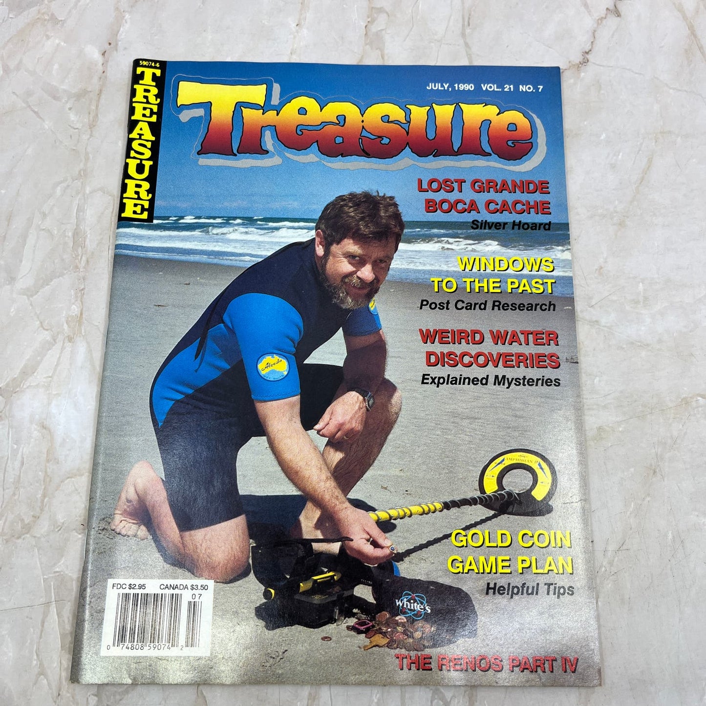 1990 July - Treasure Magazine - Treasure Hunting Prospecting Metal Detector M16