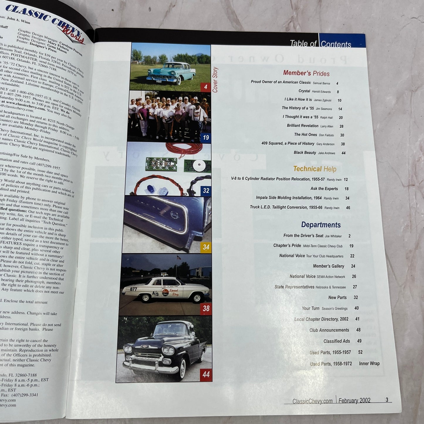 Samual Barros Rancagua Chile - '55, '56, '57 Classic Chevy World - Feb 2002 M30