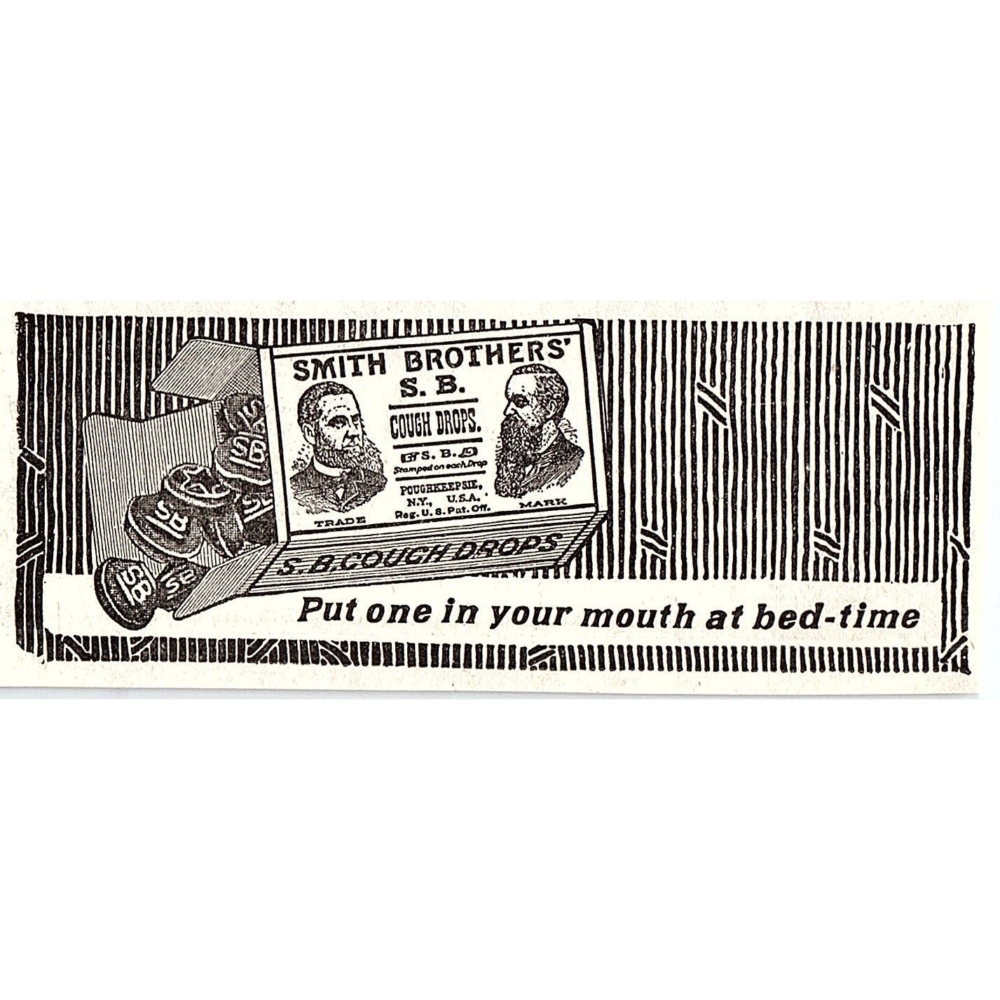 Smith Brothers' Cough Drops Poughkeepsie NY 1921 Ad AF3-10