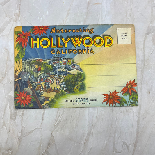 Interesting Hollywood California Vintage Souvenir Folder Book Views PXS