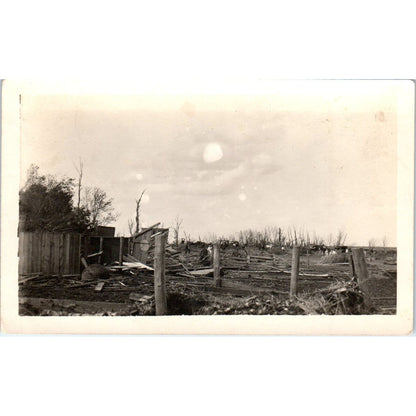 View of Demolished Building After a Tornado RPPC Real Photo Postcard AB9