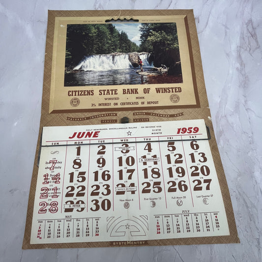 1959 Citizens State Bank Calendar Winsted MN V23