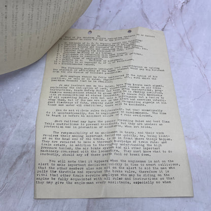 1940 Reading Company Central Railroad Statement on Train Accidents D22