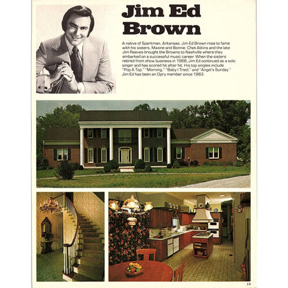 Ferlin Husky - Jim Ed Brown Double Sided Bio & Home 1977 Photo Print AF3-6