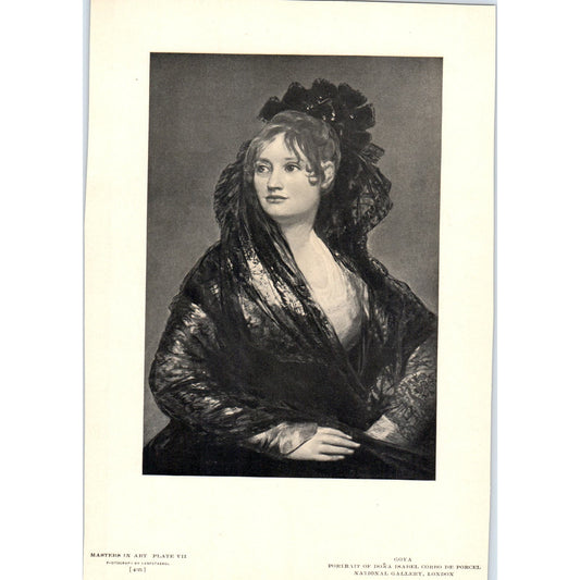 Portrait of Dona Isabel Corbo De Porcel - Goya c1905 Art Print D14